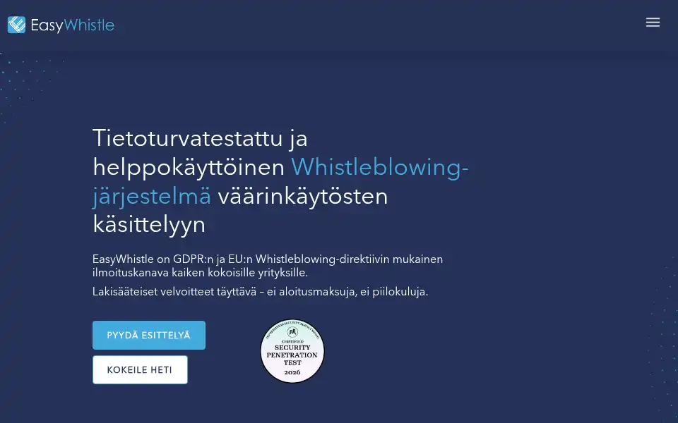 Screenshot of easywhistle.com