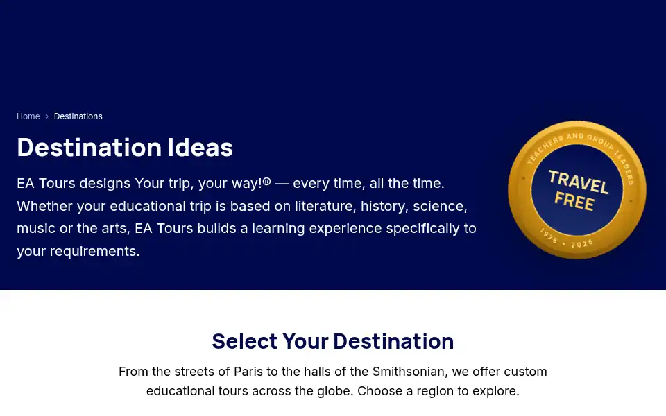 Screenshot of eatours.com