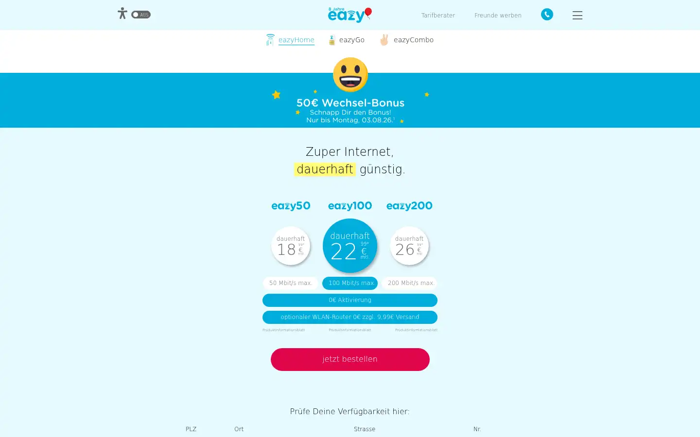 Screenshot of eazy.de