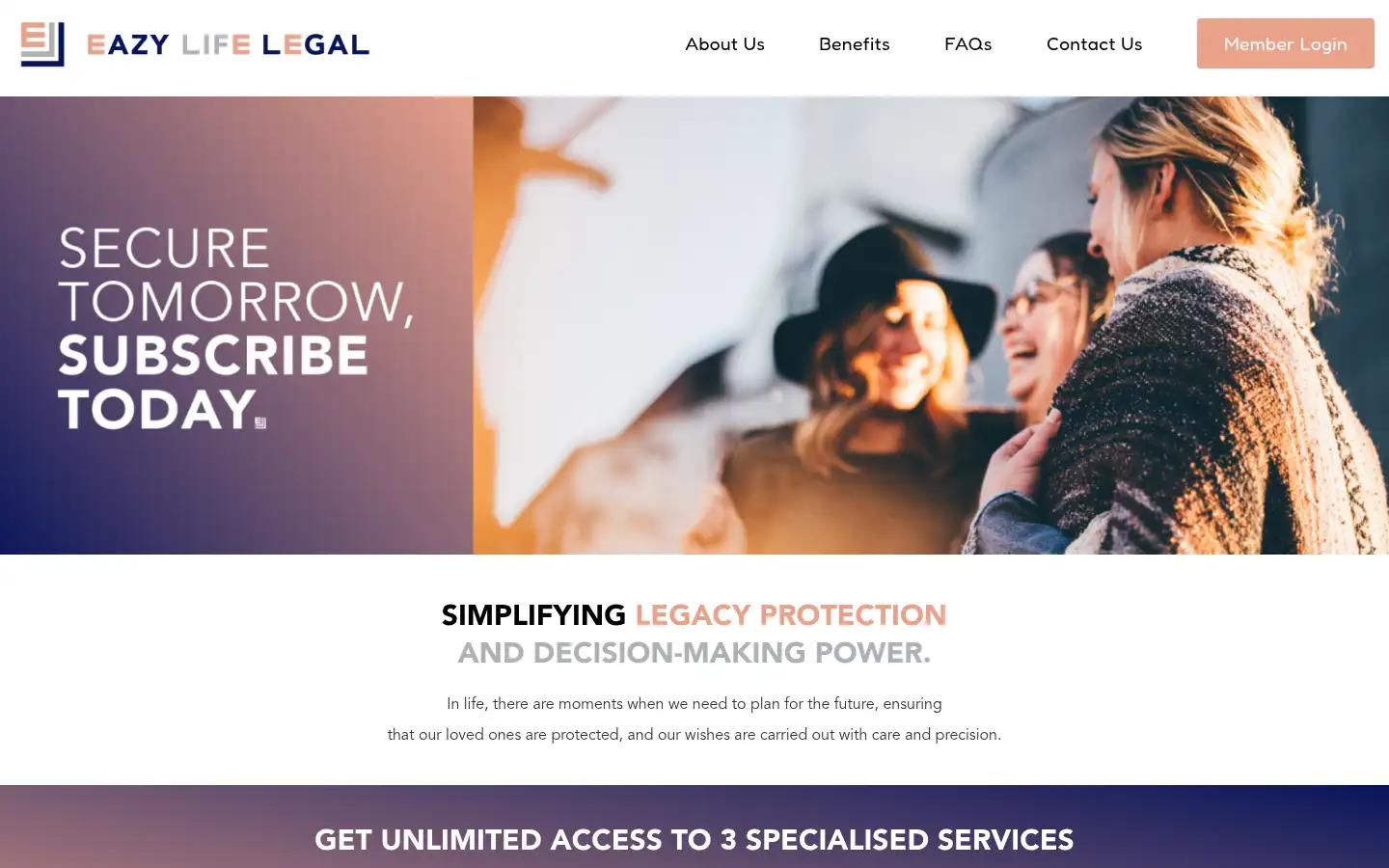 Screenshot of eazylifelegal.com