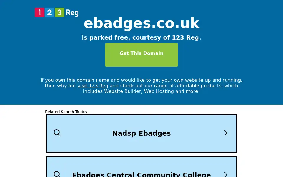 Screenshot of ebadges.co.uk