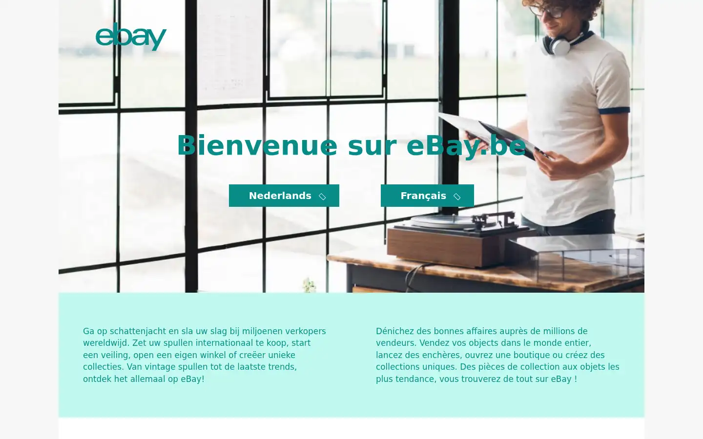 Screenshot of ebay.be