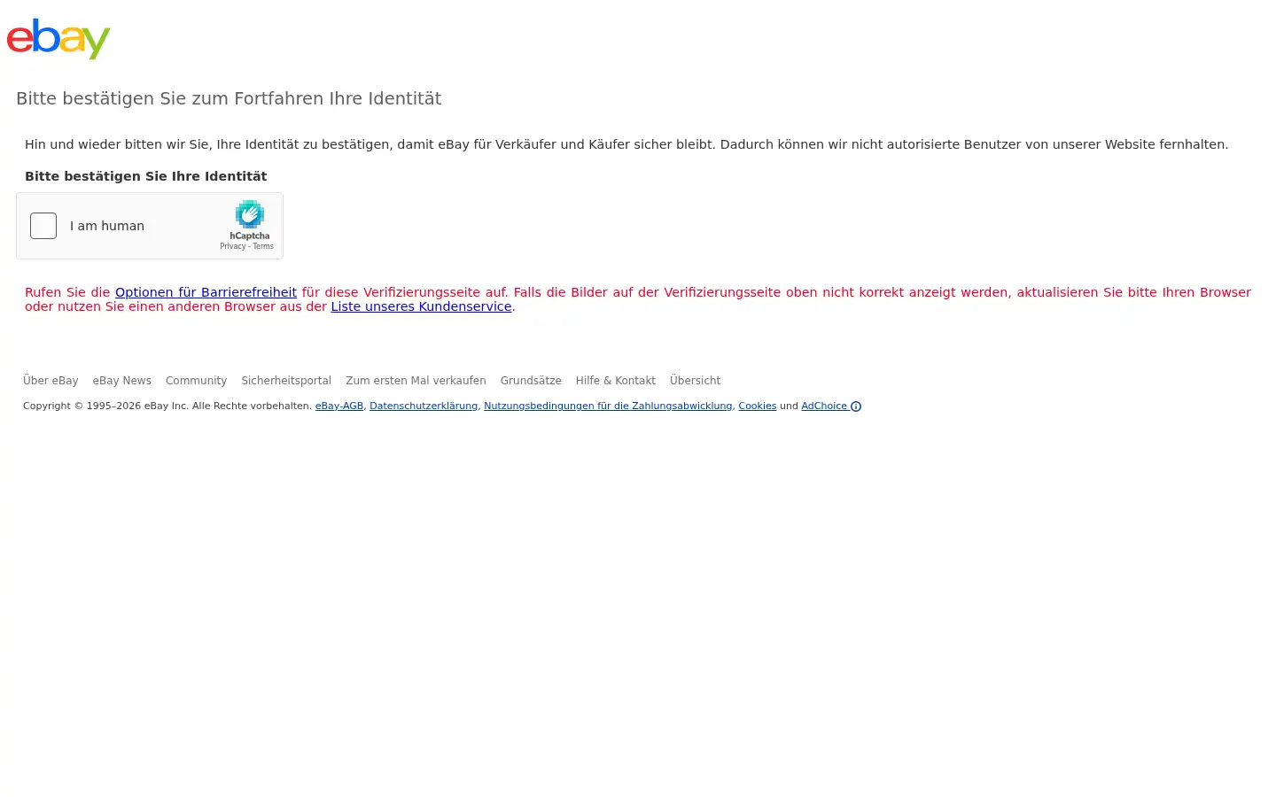 Screenshot of ebay.ch