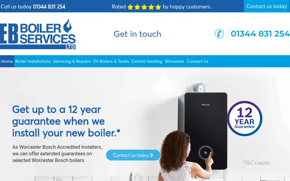 Screenshot of ebboilerservices.co.uk