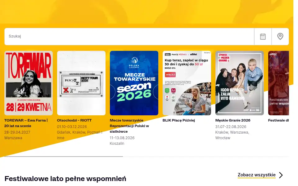 Screenshot of ebilet.pl