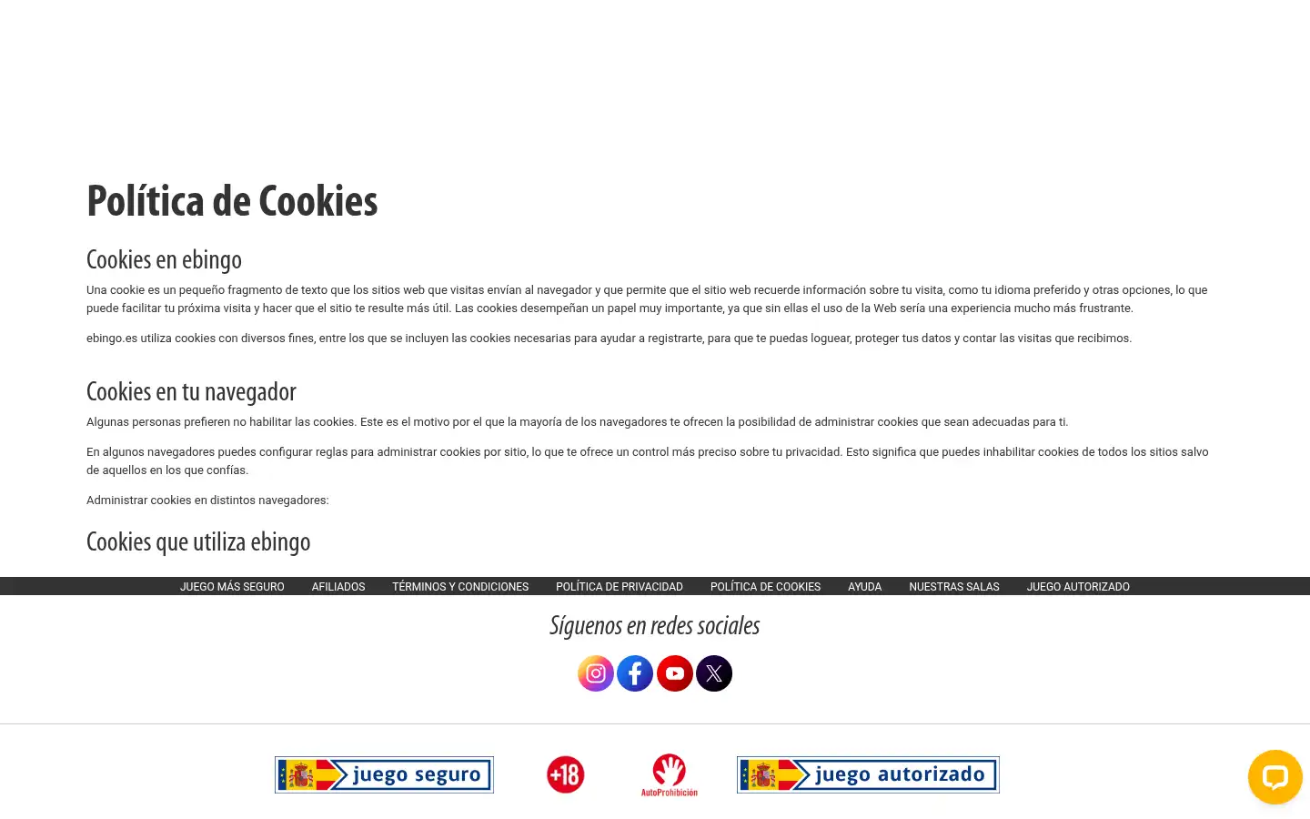 Screenshot of ebingo.es