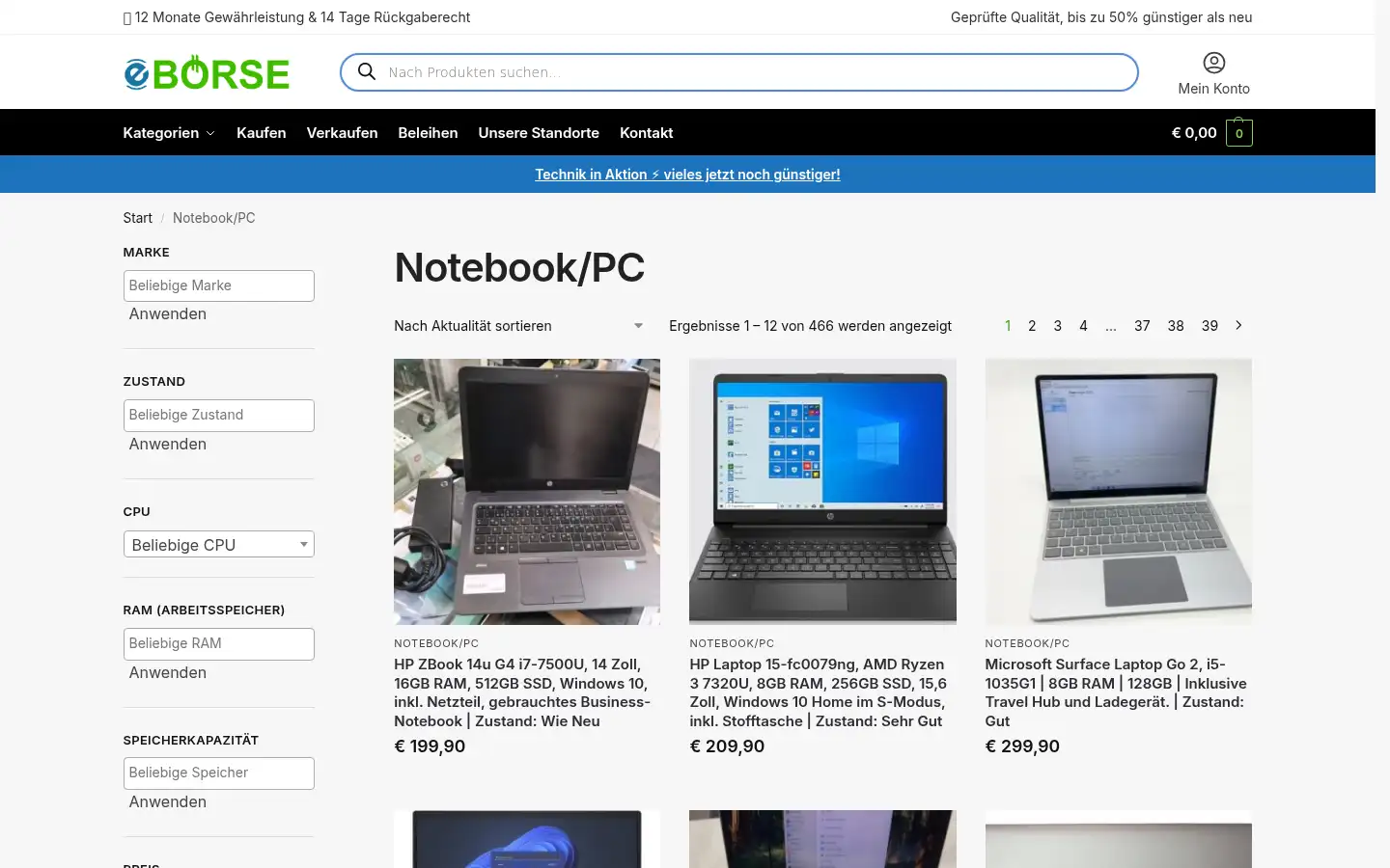 Screenshot of eboerse.shop