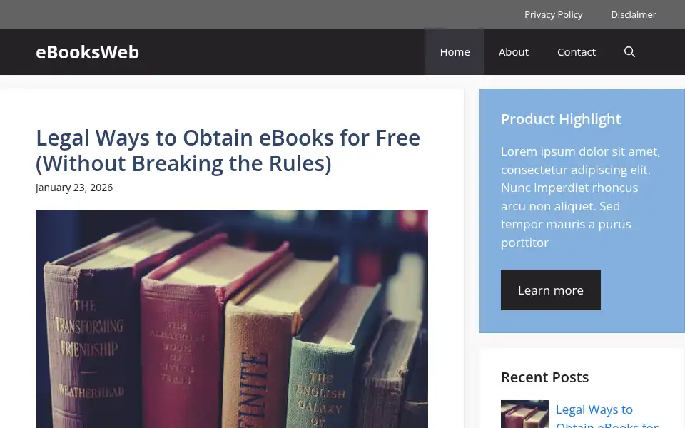 Screenshot of ebooksweb.net