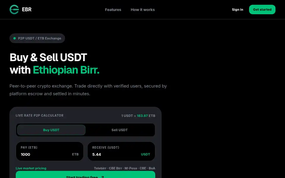 Screenshot of ebr.exchange