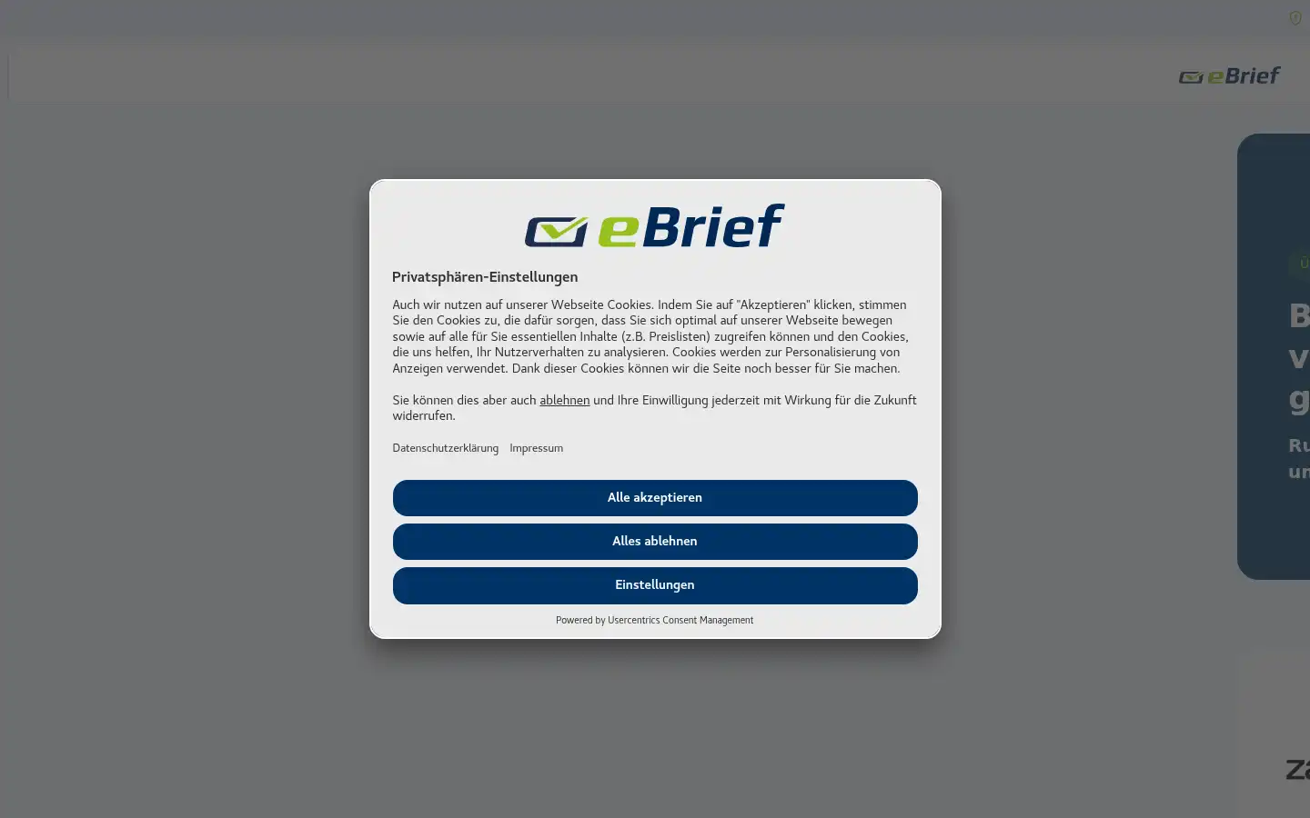 Screenshot of ebrief.de