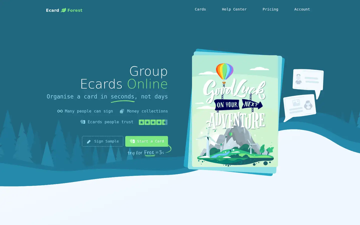 Screenshot of ecardforest.com