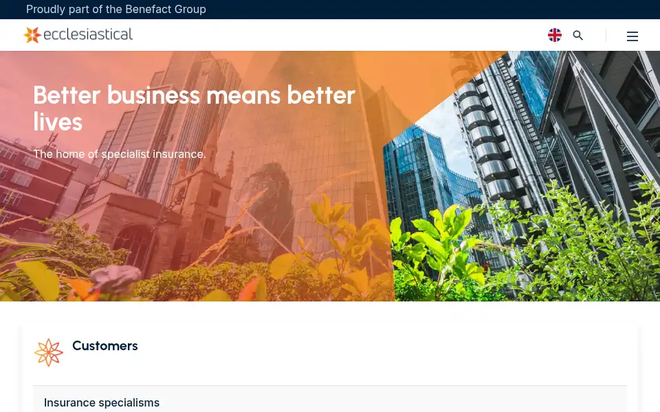 Screenshot of ecclesiastical.com