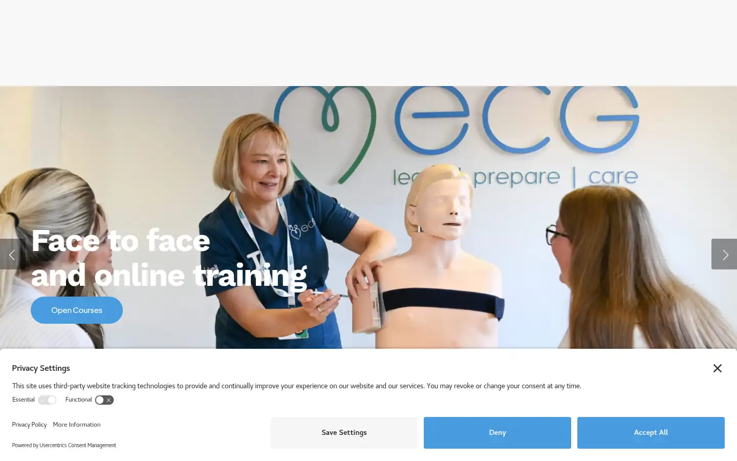 Screenshot of ecgtraining.co.uk
