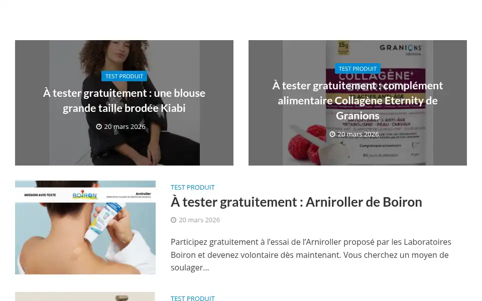 Screenshot of echantillonoffert.com