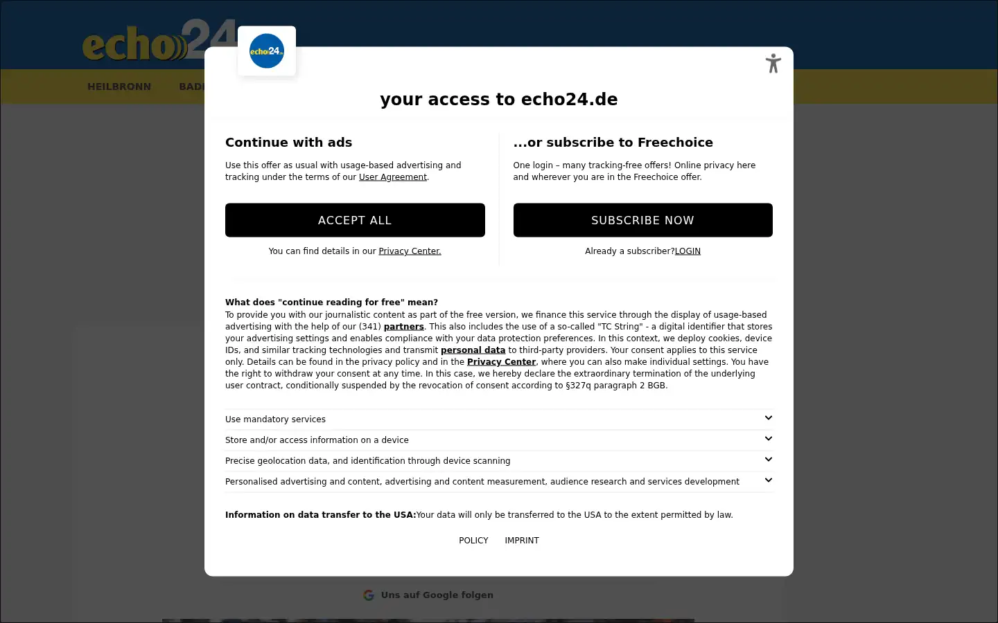 Screenshot of echo24.de