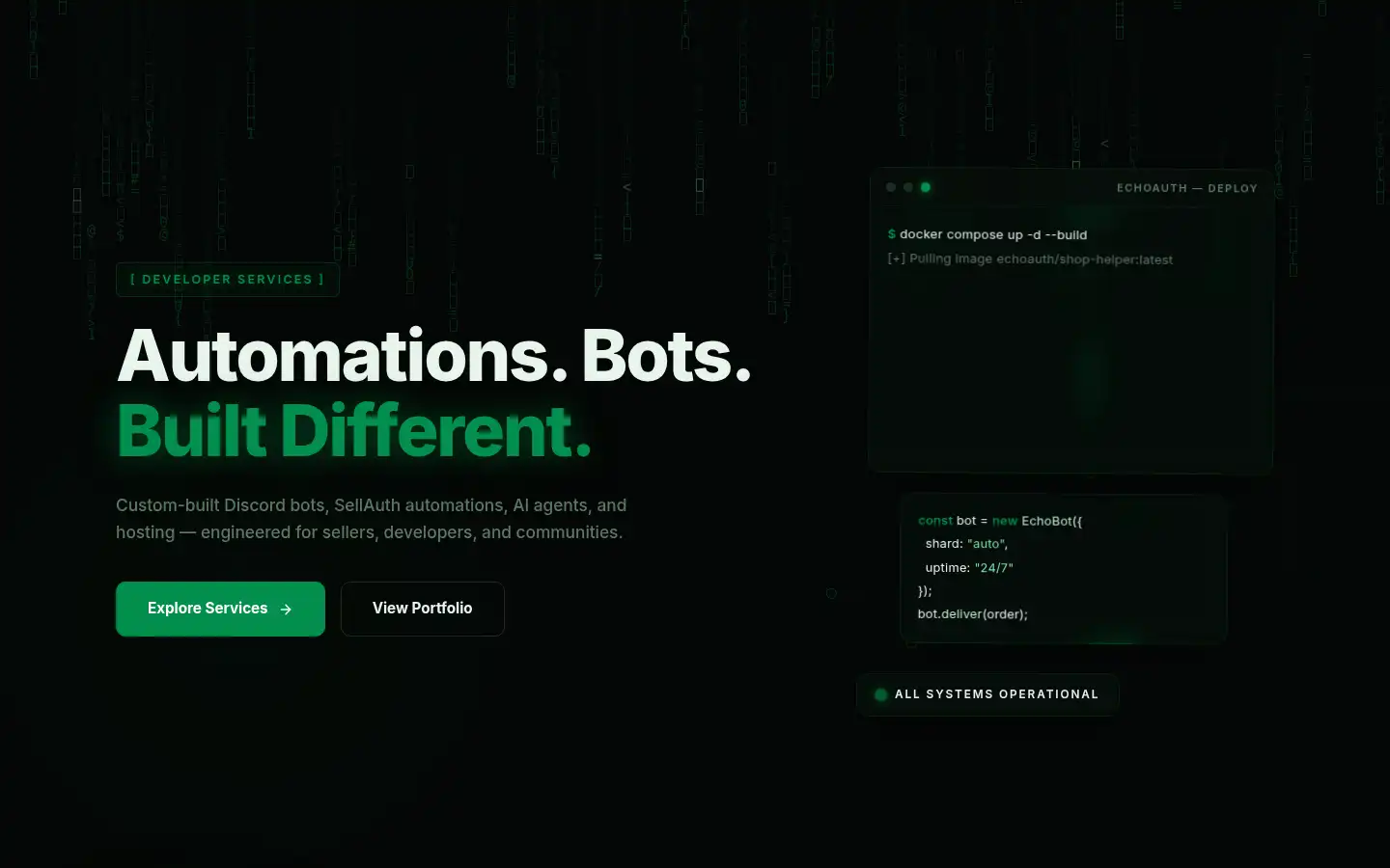 Screenshot of echoauth.dev
