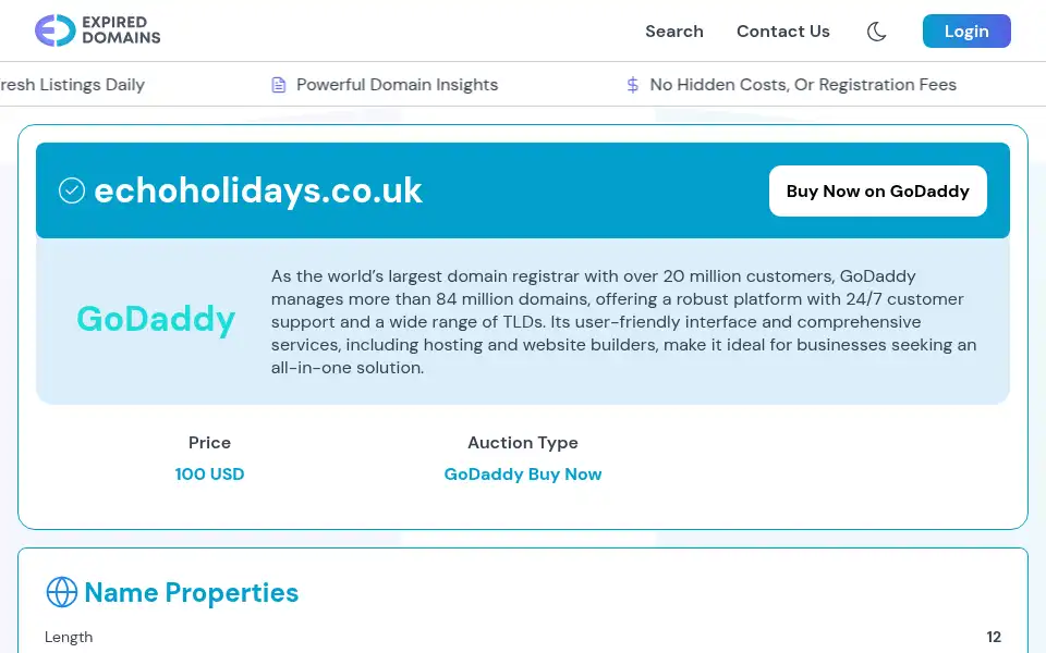 Screenshot of echoholidays.co.uk