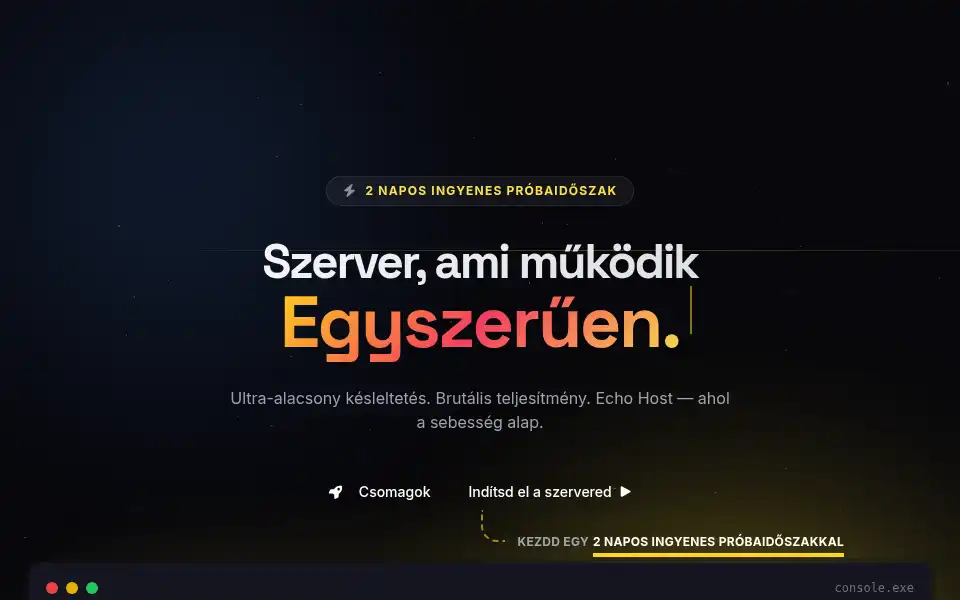 Screenshot of echohost.hu