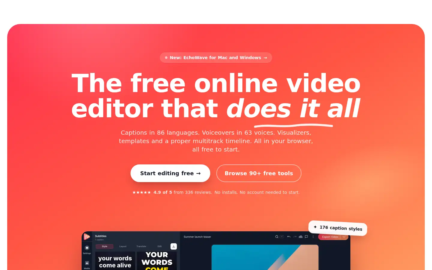 Screenshot of echowave.io