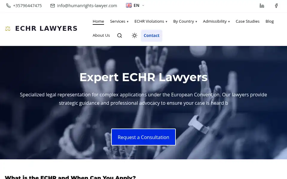 Screenshot of echrlawyer.org