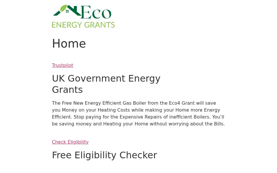 Screenshot of eco4energygrants.co.uk
