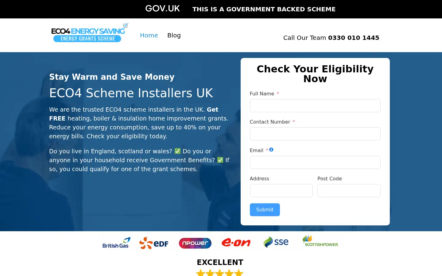 Screenshot of eco4energysaving.co.uk