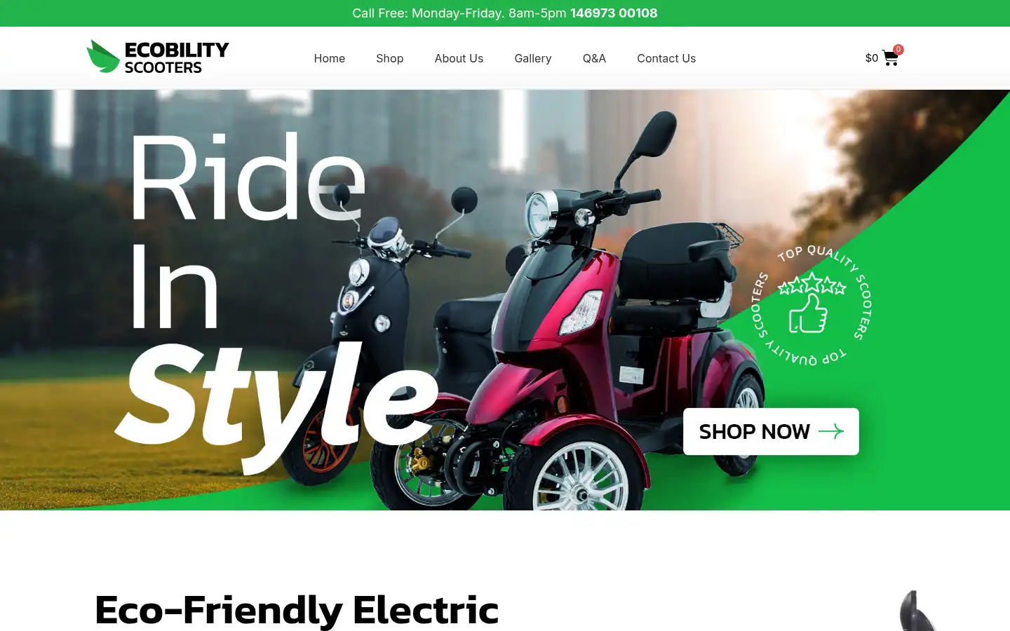Screenshot of ecobilityscooters.com