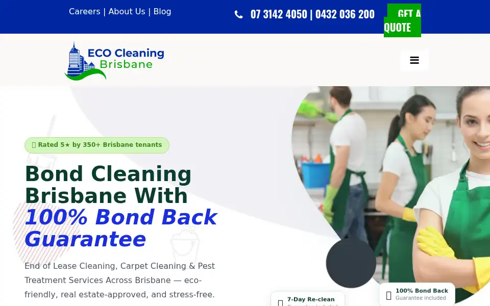 Screenshot of ecocleaningbrisbane.com.au