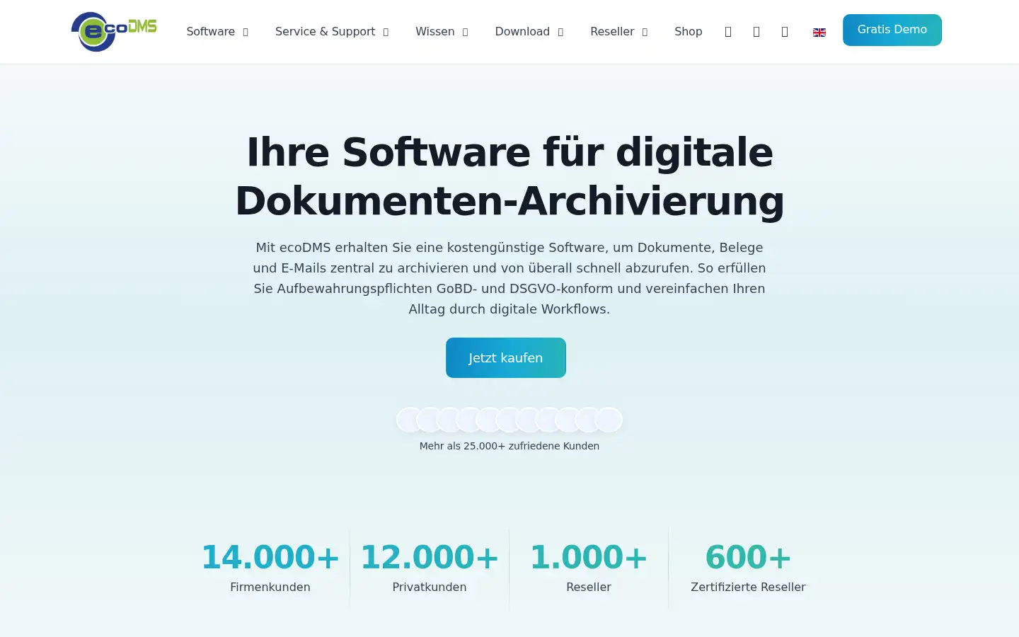 Screenshot of ecodms.de