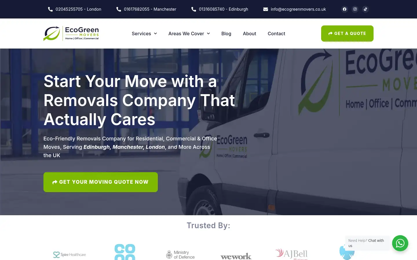 Screenshot of ecogreenmovers.co.uk
