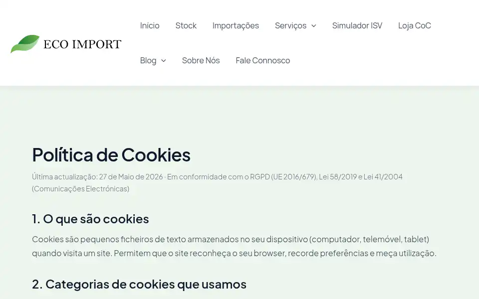 Screenshot of ecoimport.pt