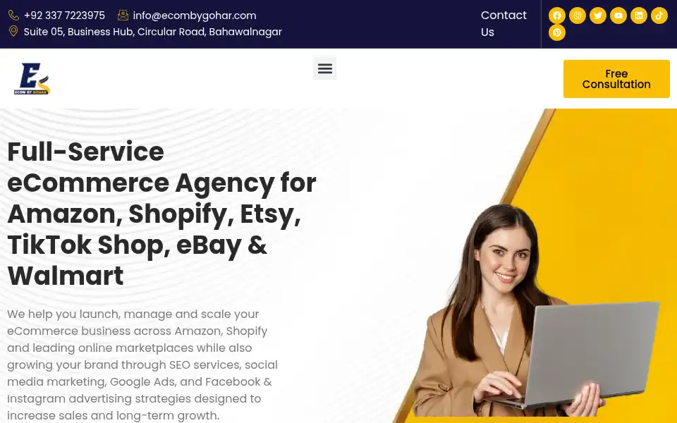 Screenshot of ecombygohar.com