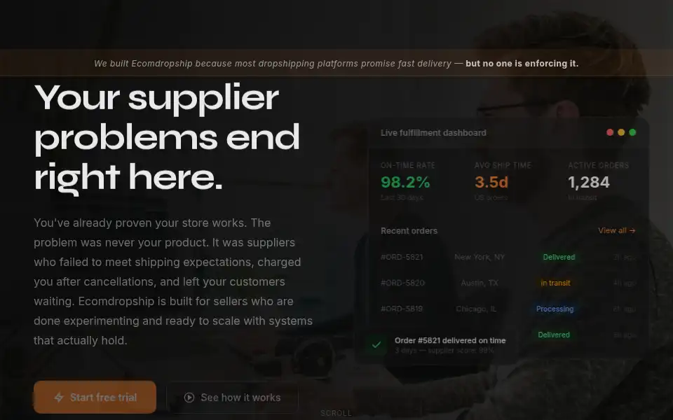 Screenshot of ecomdropship.ai