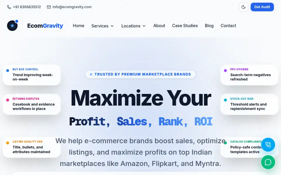 Screenshot of ecomgravity.com