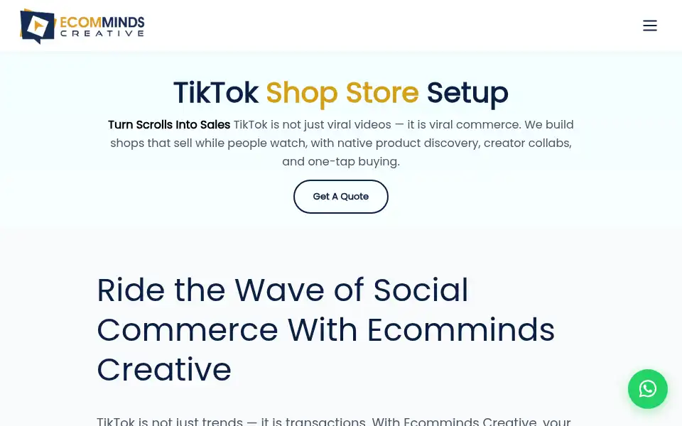 Screenshot of ecommindscreative.com