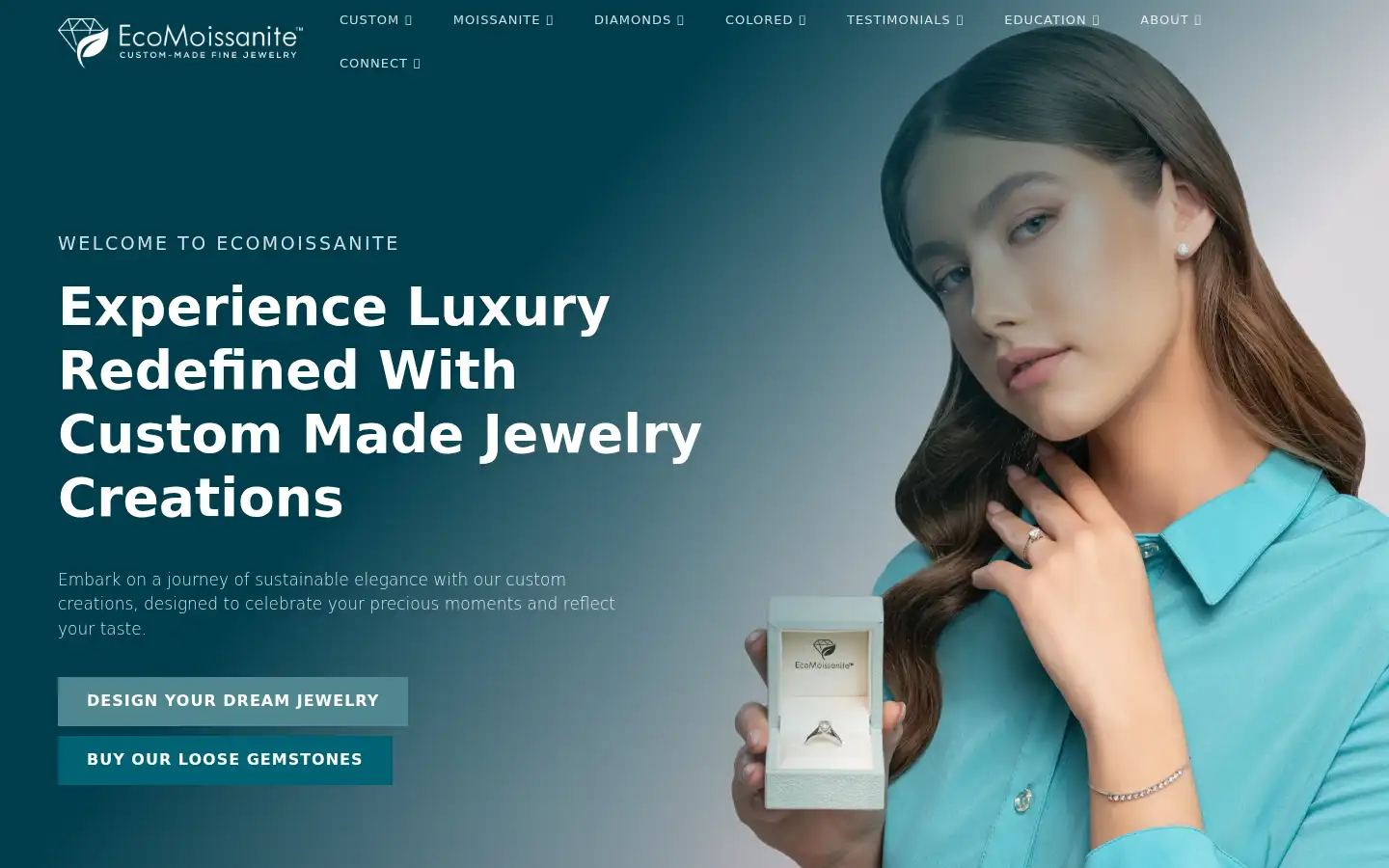 Screenshot of ecomoissanite.com