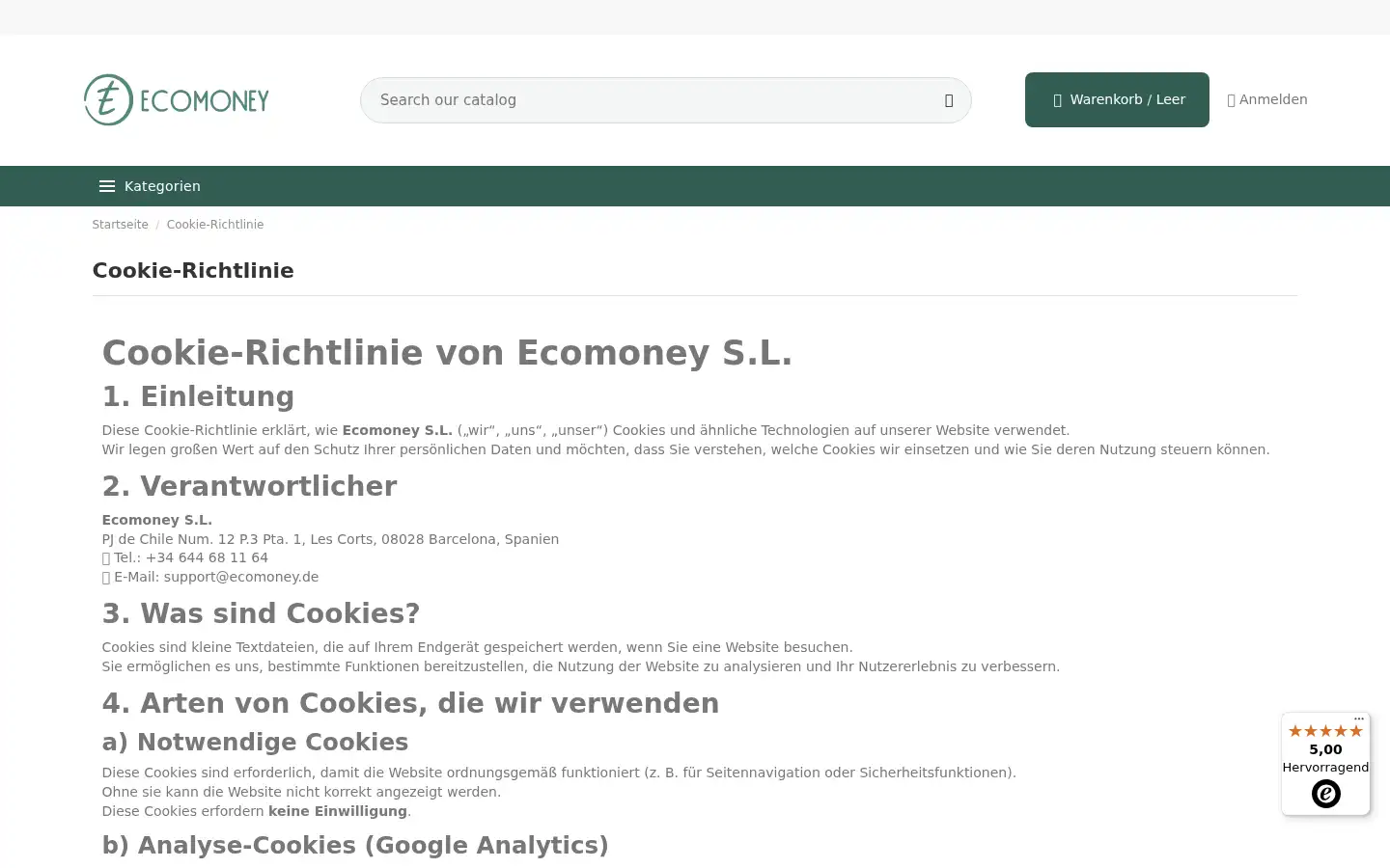 Screenshot of ecomoney.de