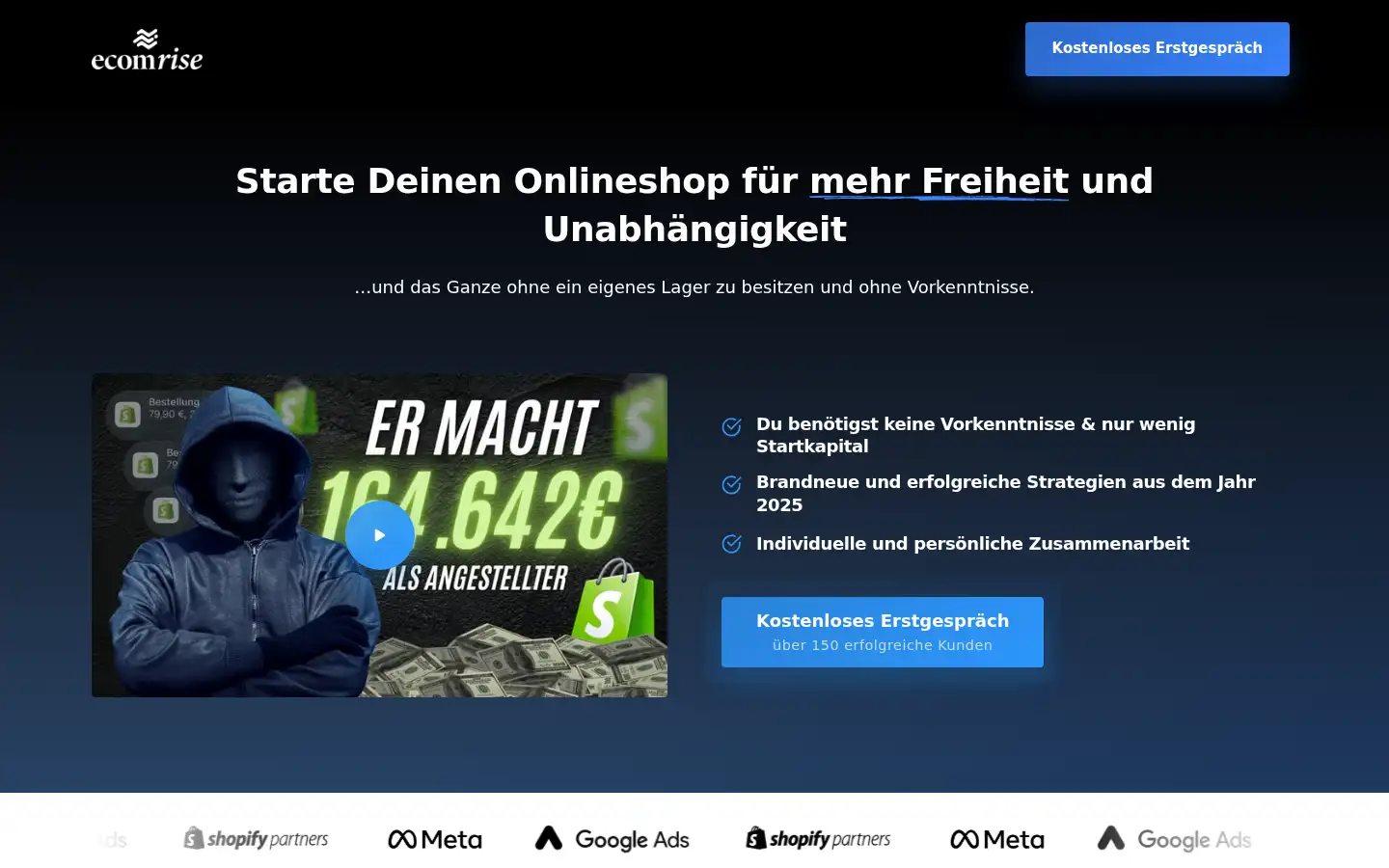 Screenshot of ecomrise.de