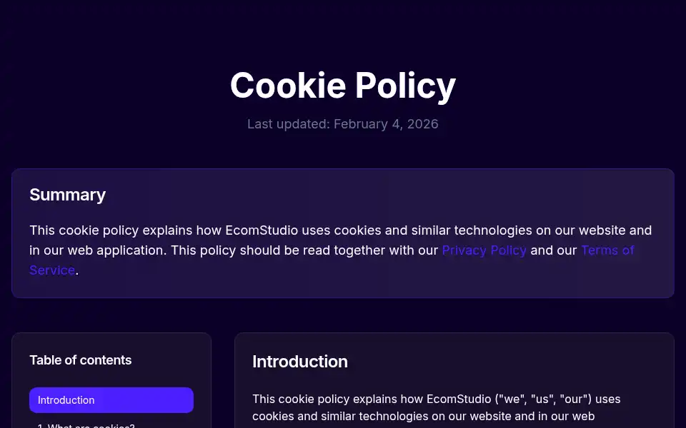 Screenshot of ecomstudio.io