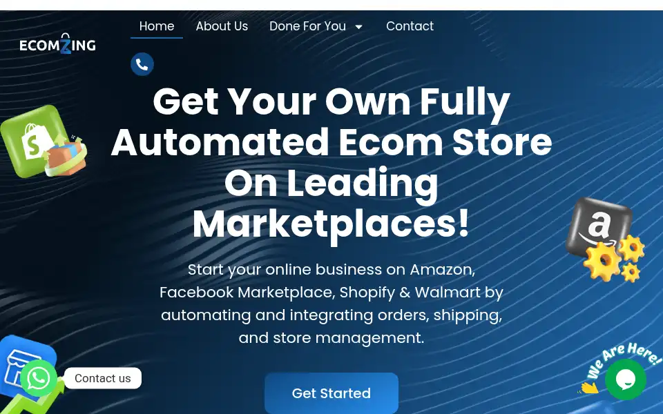 Screenshot of ecomzing.com