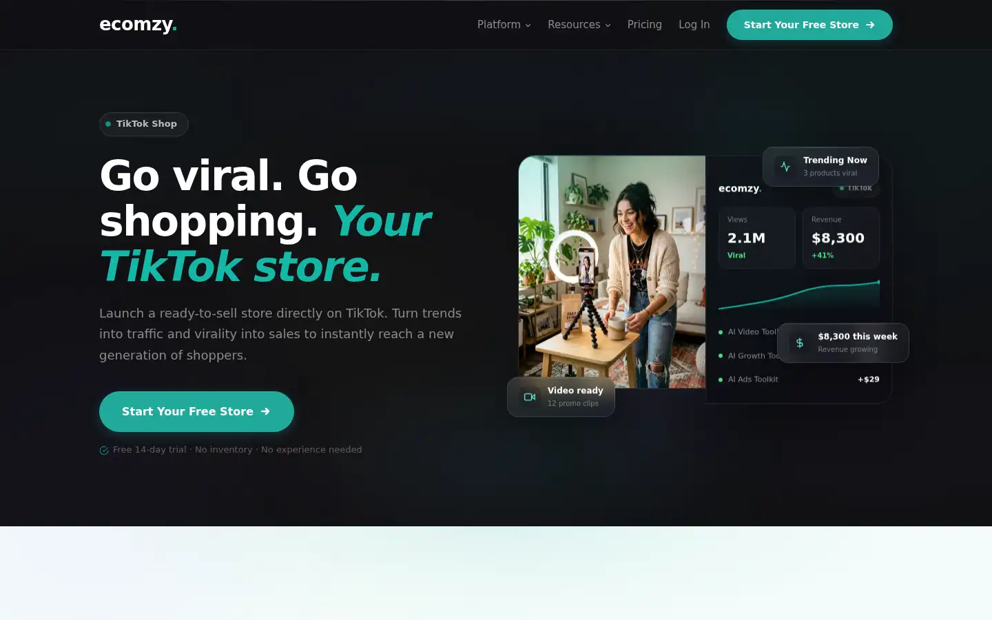 Screenshot of ecomzy.com