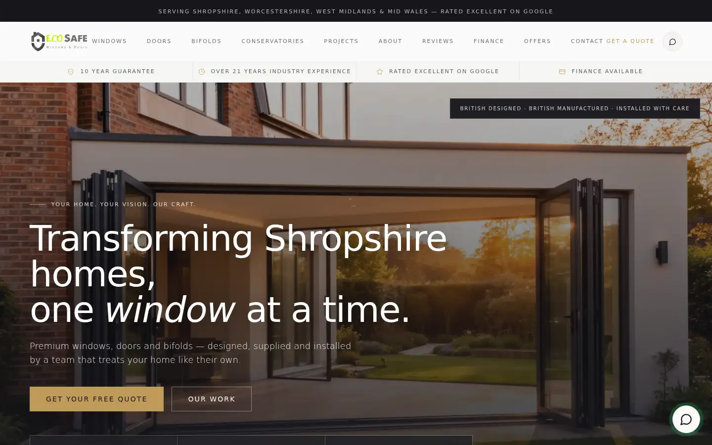 Screenshot of ecosafewindowsanddoors.co.uk