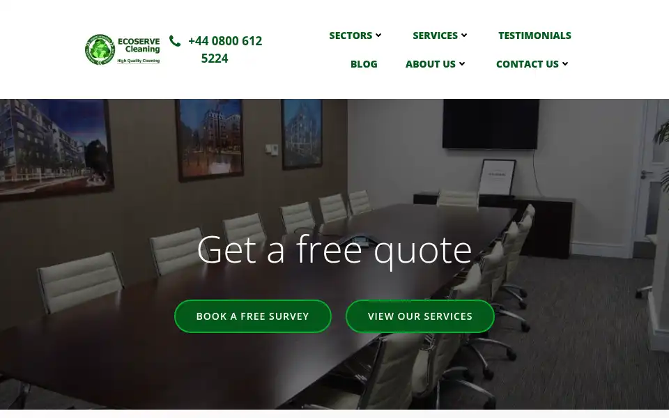 Screenshot of ecoservecleaning.co.uk