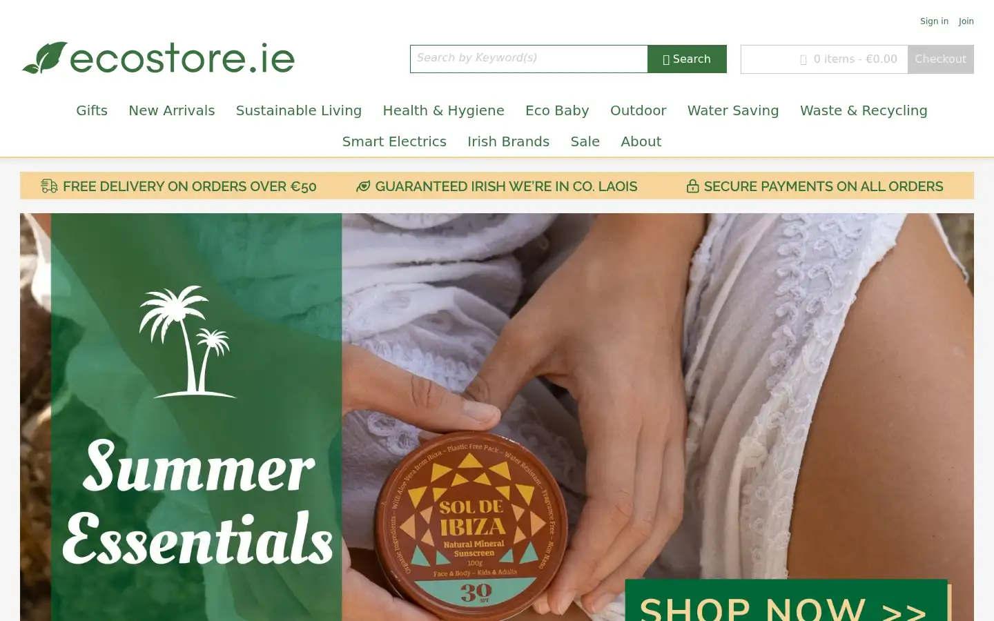 Screenshot of ecostore.ie