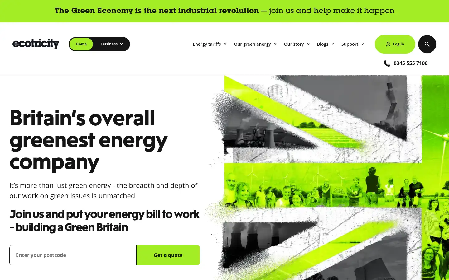 Screenshot of ecotricity.co.uk
