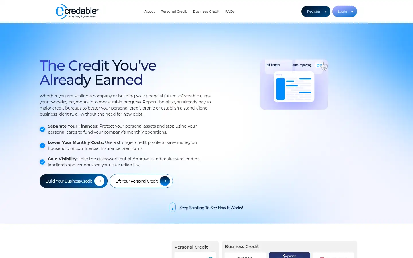 Screenshot of ecredable.com
