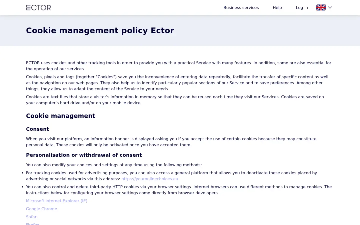 Screenshot of ectorparking.com