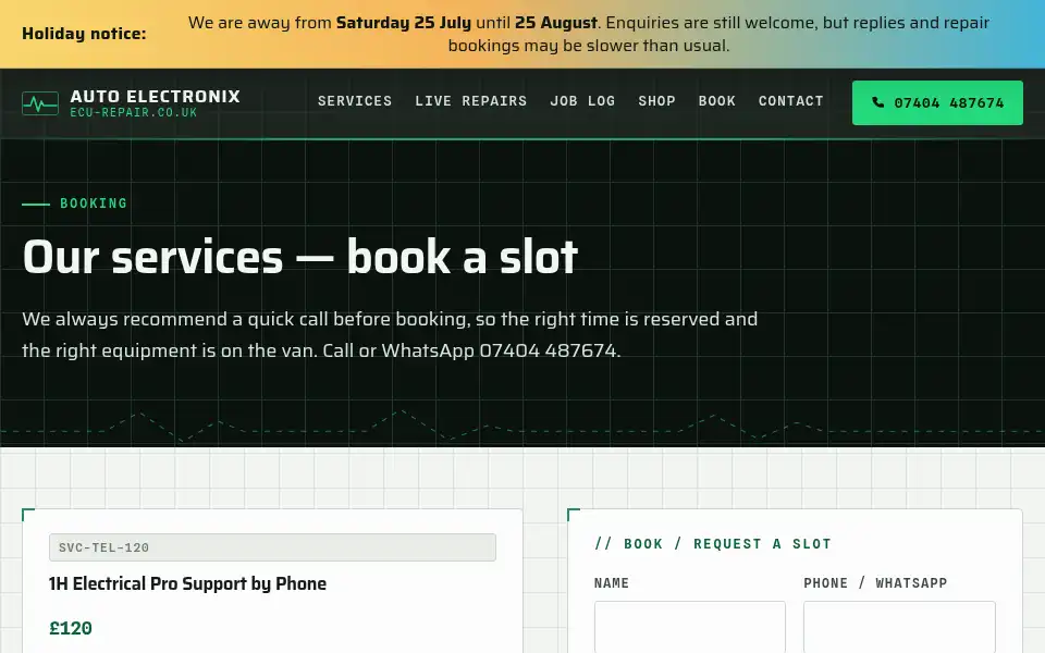 Screenshot of ecu-repair.co.uk