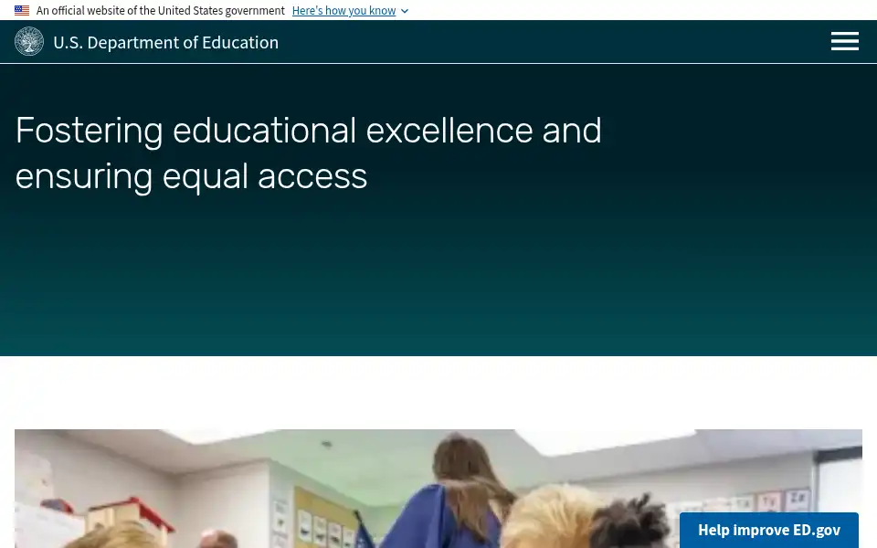 Screenshot of ed.gov