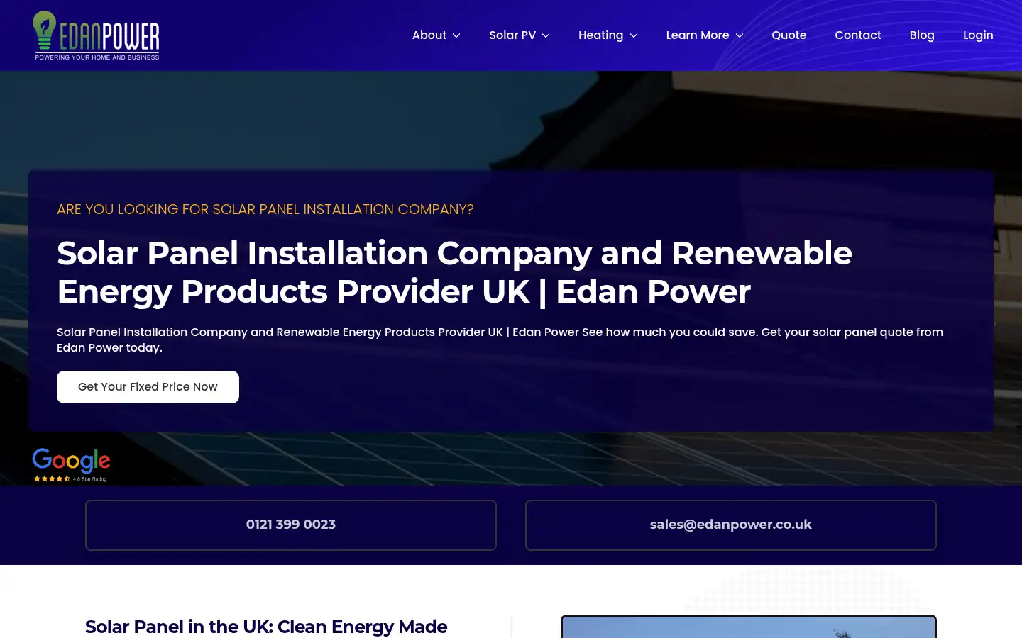 Screenshot of edanpower.co.uk